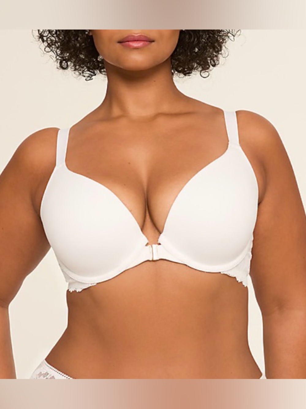 Cacique Cotton Front Close Boost Plunge Bra